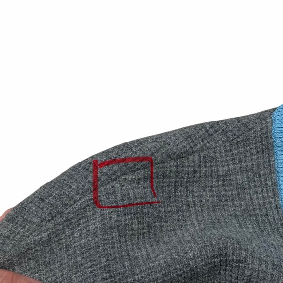 Veronica Beard Sweater Women's S Nelda Wool Cashmere Gray Waffle Knit Colorblock - Picture 3 of 12